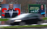 Affiches des candidats du SPD et des Verts aux élections locales de Hambourg le 23 février 2020