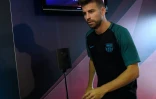 Le défenseur du FC Barcelone, Gerard Pique avant la rencontre de l'UEFA avec Manchester City, le 18 octobre 2016