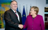 Le secrétaire d'Etat américain Mike Pompeo et la chancelière allemande Angela Merkel à Berlin le 8 novembre 2019 