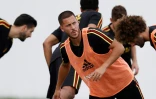 L'attaquant belge Eden Hazard à l'entraînement, le 16 juin 2018 à Sotchi