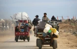 Des déplacés palestiniens dans le couloir de Netzarim, dans le centre de la bande de Gaza, le 9 février 2025