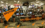 Une salle de rédaction de Sputnik News, qui fait partie du groupe de médias d'État Russia Today, à Moscou, le 27 avril 2018