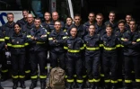 Un détachement de militaires français spécialisés dans la lutte au sol contre le feu à leur arrivée à l'aéroport de Stockholm, le 23 juillet 2018, en Suède