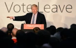 Le maire conservateur de Londres Boris Johnson en campagne à Manchester pour la sortie de l'UE, le 15 avril 2016