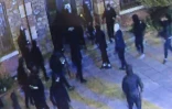 Capture d'écran des images de vidéosurveillance de la mairie de Fresnes, diffusée par le maire le 28 mars 2026, montrant des intrus cagoulés devant la mairie de Fresnes dans la nuit du 28 mars 2026