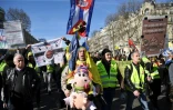 Nouvelle mobilisation de "gilets jaunes", le 17 février 2019 sur les Champs-Elysées à Paris 