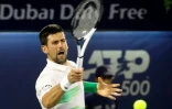 Le Serbe Novak Djokovic lors de son dernier match, le 24 février 2022 à Dubaï