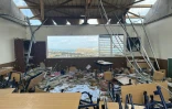 Une salle de classe de l'école primaire Cavani est détruite dans la capitale Mamoudzou après le passage du cyclone Chido sur le territoire français de Mayotte dans l'océan Indien, le 14 décembre 2024