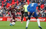 Le milieu de terrain belge de Leicester, Youri Tielemans, ouvre le score face Ă Chelsea, lors de la finale de la Coupe d'Angleterre, le 15 mai 2021 au stade de Wembley Ă Londres