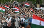 Manifestation contre le gouvernement du Premier ministre hongrois Viktor Orban, le 6 avril 2024 à Budapest 