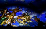 Élément du spectacle le "Jugement dernier - Michel-Ange et les secrets de la chapelle Sixtine", le 13 mars 2018 à l'auditorium près du Vatican