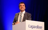 Le PDG du groupe Lagardère Arnaud Lagardère à Paris le 3 mai 2016