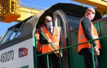 Jean Castex lors d'une visite de chantier de transport combiné à Bonneuil-sur-Marne, le 27 juillet 2020