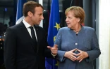 Le président français Emmanuel Macron et la chancelière allemande Angela Merkel, le 28 septembre 2017 à Tallinn, en Estonie