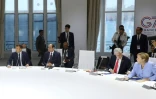 La chaise de Donald Trump, vide, lors d'une réunion du G7 sur le climat, le 26 août 2019 à Biarritz