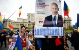 Manifestation de partisans de l'ex-candidat à la présidentielle Calin Georgescu, le 26 mars 2025 à Bucarest