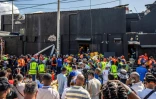 Les sauveteurs travaillant sur les lieux de l'accident, le 8 avril 2025 à Saint-Domingue