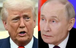 (COMBO) Cette combinaison de photos créée le 17 mars 2025 montre, G-D, le président américain Donald Trump à Washington le 13 mars et le président russe Vladimir Poutine à Moscou le 13 mars 2025.
