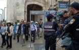 L'entrée dans la Vieille ville de Jérusalem par la porte de Jaffa est contrôlée par la police israélienne le 8 octobre 2015