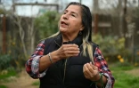 Lourdes Cardenas, travailleuse agricole, lors d'une interview à Fresno, en Californie, le 12 février 2025