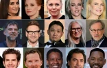 (COMBO) Collage des  nominés pour les oscars, avec de gauche à droite et de haut en bas: Penelope Cruz, Jessica Chastain, Olivia Colman, Kristen Stewart, Nicole Kidman, Paul Thomas Anderson, Kenneth Branagh Ryusuke Hamaguchi, Jane Campion, Steven Spielberg, Andrew Garfield, Benedict Cumberbatch, Denzel Washington, Javier Bardem et Will Smith