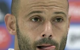 Le milieu de terrain argentin Javier Mascherano en conférence de presse, le 24 juin 2018 à Bronnitsy, près de Moscou
