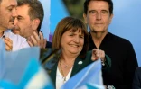Patricia Bullrich, candidate de centre-droit à la présidentielle en Argentine, lors de son meeting de clôture, le 19 octobre 2023 à Lomas de Zamora