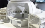 La maquette du projet de l'architecte japonais, Tadao Ando, pour transformer la Bourse de Commerce à Paris, le 26 juin 2017