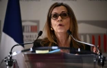Isabelle Santiago, députée française et rapporteure de la commission d'enquête parlementaire sur la protection de l'enfance, prend la parole à l'Assemblée nationale, à Paris, le 8 avril 2025