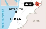 Carte du Liban après un attentat suicide à Arsal