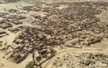 Vue aérienne de la ville médiévale de Oualata, le 4 avril 2025, en Mauritanie