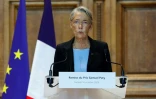 La Première ministre Elisabeth Borne prononce du discours à Paris le 14 octobre 2023, lors de la remise du prix "Samuel Paty"