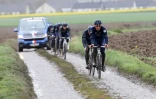 L'équipe Groupama-FDJ lors d'une reconnaissance de Paris-Roubaix, le 5 avril 2024
