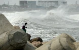 Le port de pèche de Madras le 19 mai 2020 alors que le cyclone Amphan touche terre