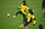 Les joueurs du Borussia Dortmund lors d'une séance d'entraînement au centre sportif du club, le 8 mars 2021 à la veille d'affronter Séville 