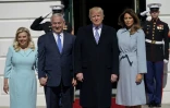 Donald et Melania Trump accueillent Benjamin et Sara Netanyahu à la Maison Blanche le 5 mars 2018 