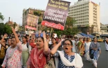 Manifestation contre l'attentat contre des touristes au Cachemire indien, le 29 avril 2025 à Calcutta, en Inde