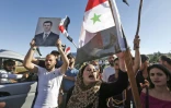 Des Syriens manifestent à Damas en soutien au président Bachar al-Assad et contre les futures sanctions américaines, le 11 juin 2020