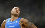 L'Italien Marcell Jacobs à l'issue des séries du 100 m des Mondiaux de Budapest, le 19 août 2023