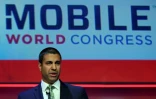 Le président de la Federal Communications Commission (FCC), Ajit Pai, le 26 février 2018 à Barcelone