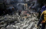 Une maison détruite par un bombardement israélien à Deir al-Balah, dans le centre de la bande de Gaza, le 18 février 2024
