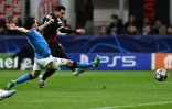 Ismaël Bennacer marque pour l'AC Milan face à Naples, en quart de finale aller de la Ligue des champions, le 12 avril 2023 à San Siro