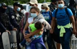 Des migrants du Honduras forment une caravane Ă destination des Etats-Unis, le 15 janvier 2021 Ă Agua Caliente
