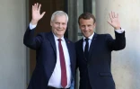 Le Premier ministre finlandais Antti Rinne et le président Emmanuel Macron devant l'Elysée, à Paris, le 18 septembre 2019