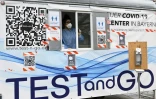 Un stand de test à Munich, dans le sud de l'Allemagne, en avril 2022