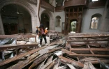 Dégâts à l'Eglise Saint Elie à Alep, en Syrie, le 21 décembre 2016