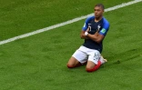 Kylian Mbappé vient de marquer contre l'Argentine en 8es de finale du Mondial, le 30 juin 2018 à Kazan