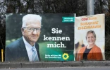 Affiches électorales pour les élections régionales au Bade-Wurtemberg, à Stuttgart dans le Sud-Ouest de l'Allemagne, le 9 mars 2021