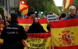 Des manifestants réclament la démission du Premier ministre espagnol Pedro Sanchez, le 26 avril 2024 à Madrid