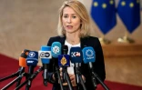 La cheffe de la diplomatie de l'Union européenne Kaja Kallas fait une déclaration à la presse à Bruxelles, le 23 février 2026